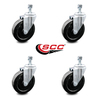 Service Caster 5 Inch Hard Rubber Wheel Swivel ½ Inch Threaded Stem Caster Set SCC-TS20S514-HRS-121315-4